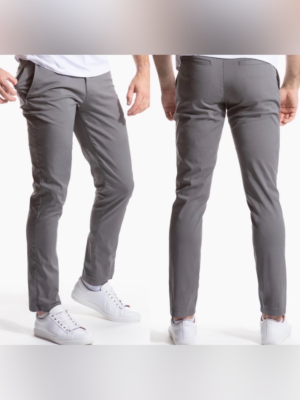 Birddogs Stephen Jobs Charcoal Gray Chino Stretch Pants 38x32 Travel Office Work